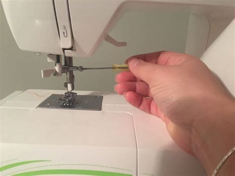 Pull a few inches of thread through, and make a loop with your thread by folding the end of the thread back on itself. . How to change a needle on a brother sewing machine
